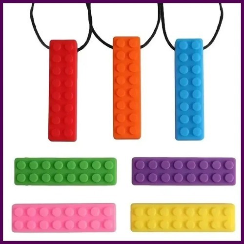 Brick chew necklace - brick,