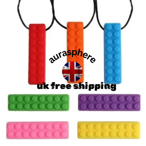 Brick chew necklace - brick,