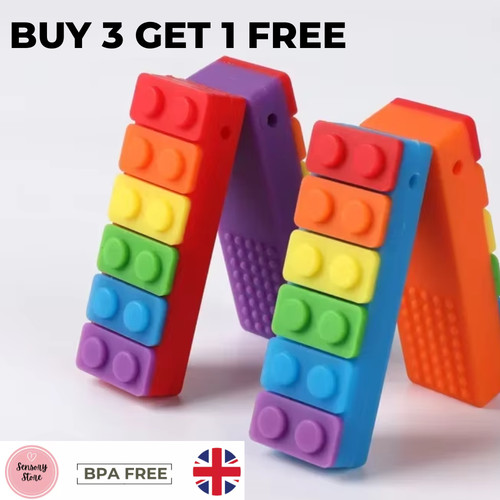 Rainbow sensory chew brick - rainbow,